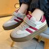 Children Casual Sneakers Boys Girls Lace Up Soft Bottom Hook and Loop Sports Shoes Kids Non-slip Breath Student Skateboard Shoes