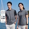 Fengxun Unisex Double-Sided Liquid Ammonia Short Sleeve Polo Shirt