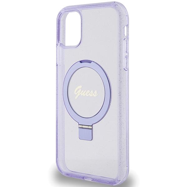 Guess Guhmn61Hrsgsu Iphone 11 / Xr 6.1 Fioletowy/Purple Hardcase Ring Stand Script Glitter Magsafe