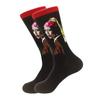 1 pair of European and American trendy socks with personalized street fashion oil painting series socks