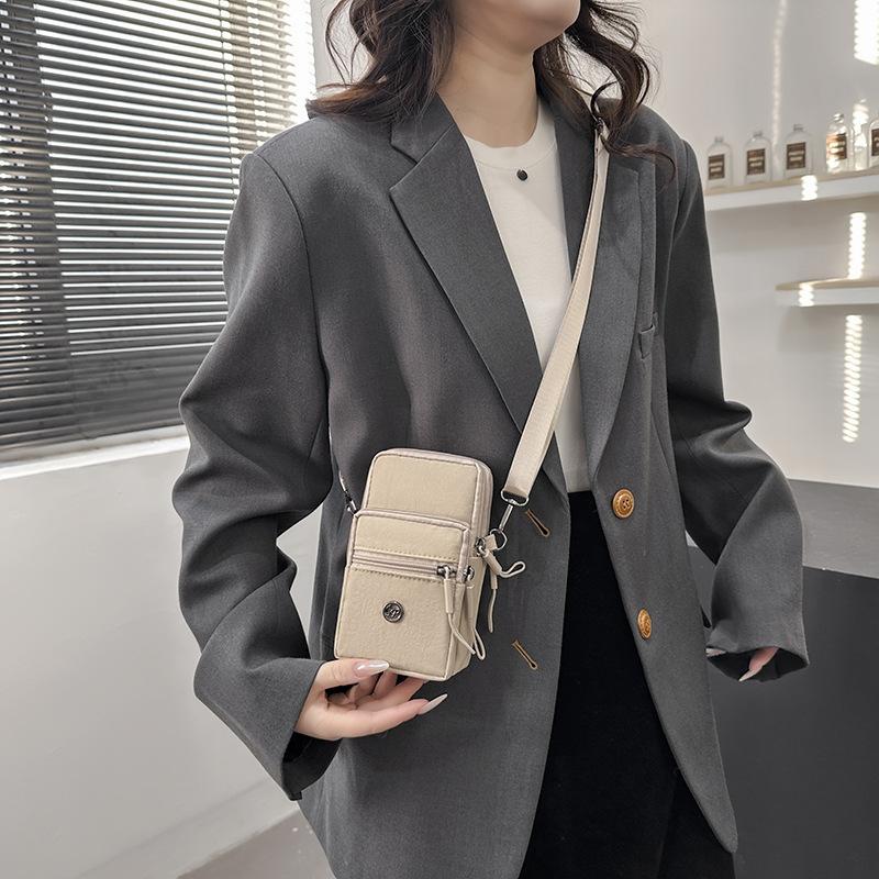 Women’s Mini Crossbody Phone Bag Waterproof Nylon Shoulder Bag Multi Pocket Small Messenger Purse Lightweight Travel Handbag