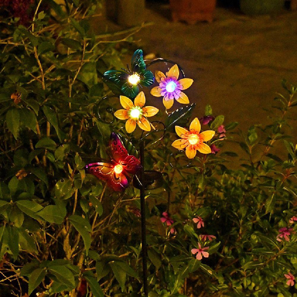 Realistic Solar Garden Floor Lamp Waterproof Solar Stake Light Landscape Lawn Lamp  House