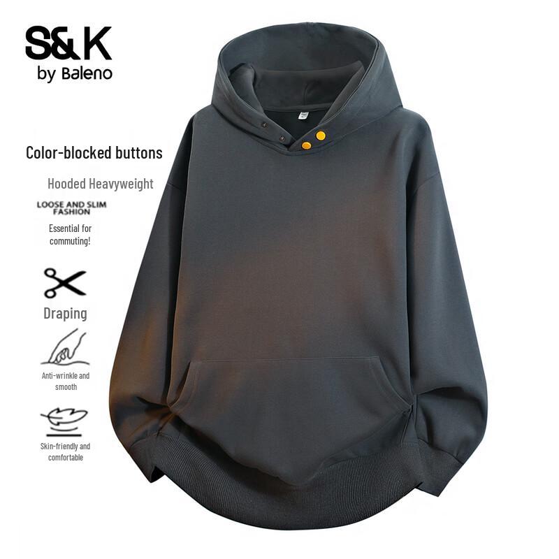 Baleno Men's S&K Series Solid Hooded Sweatshirt
