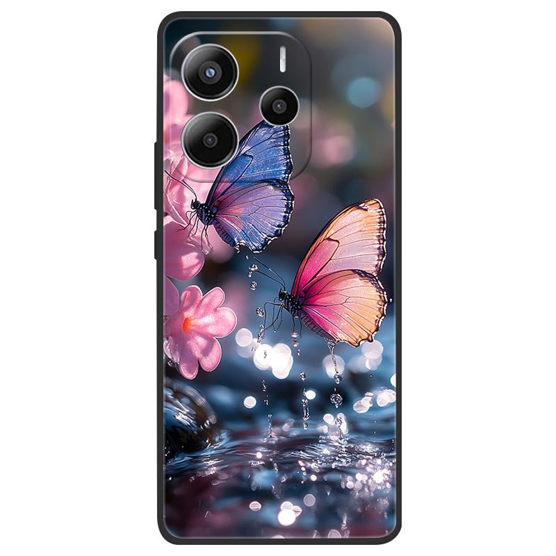For Xiaomi Redmi Note 14 5G Case Soft TPU Marble Silicone Phone Cover for Coque Redmi Note 14 5G Global Cases Black Bumper Funda