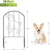 10 Pack Solar LED Garden Fence - 10.5ftx22in Rustproof Pet Barrier w/Ground Stakes, No-Dig Metal Edging for Yard/Patio (Black)