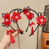 Braid Hair Children Wig Headband Tassel Hanfu Hair Sticks All-match Red Bow Hairband  Baby