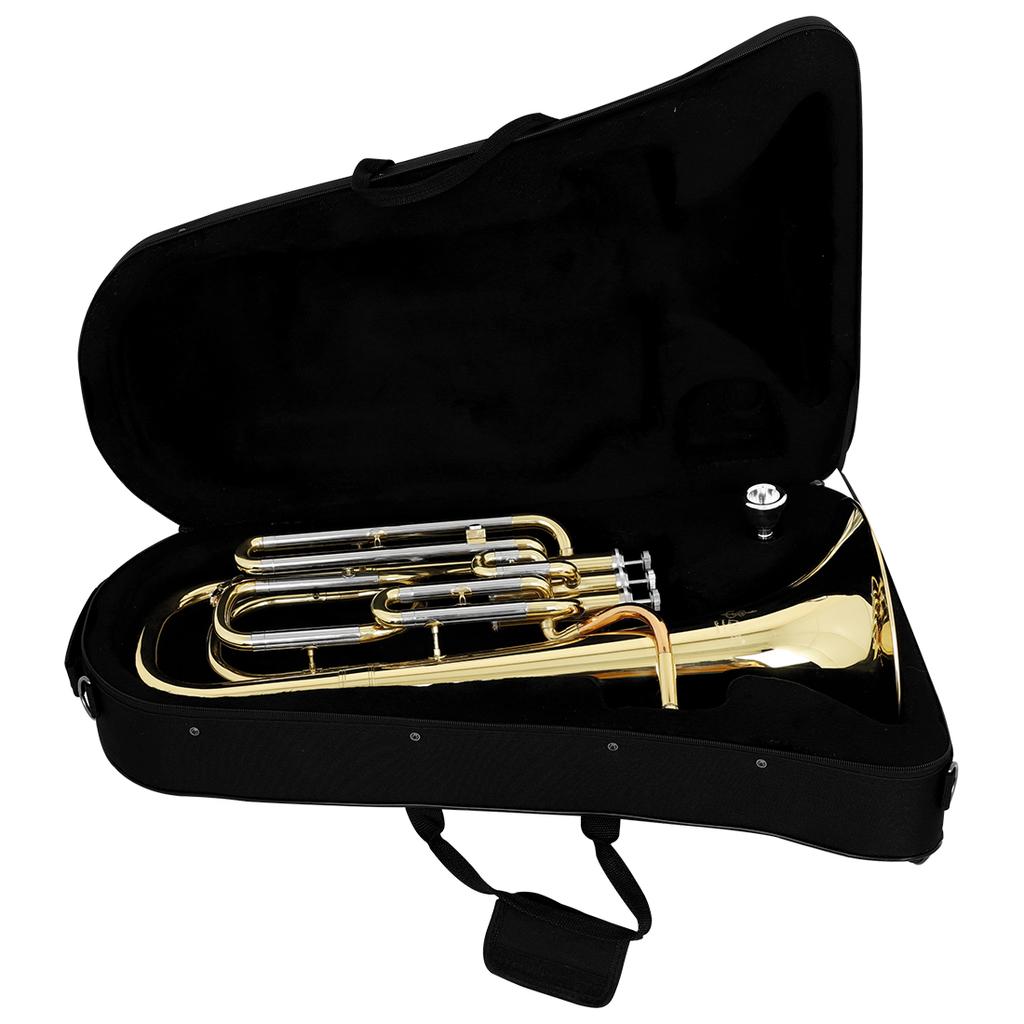Bb Flat Tenor Horn 3-key Vertical Key Tenor Horn Bb White copper+Brass Tube Pro Tenor Baritone with Case Gloves Back Straps