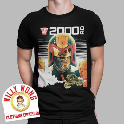 JUDGE DREDD TRIČKO KRESBA KOMIKS FILM RETRO KLASICKÉ VINTAGE 2000 AD HRÁČ UK Unisex Tričko