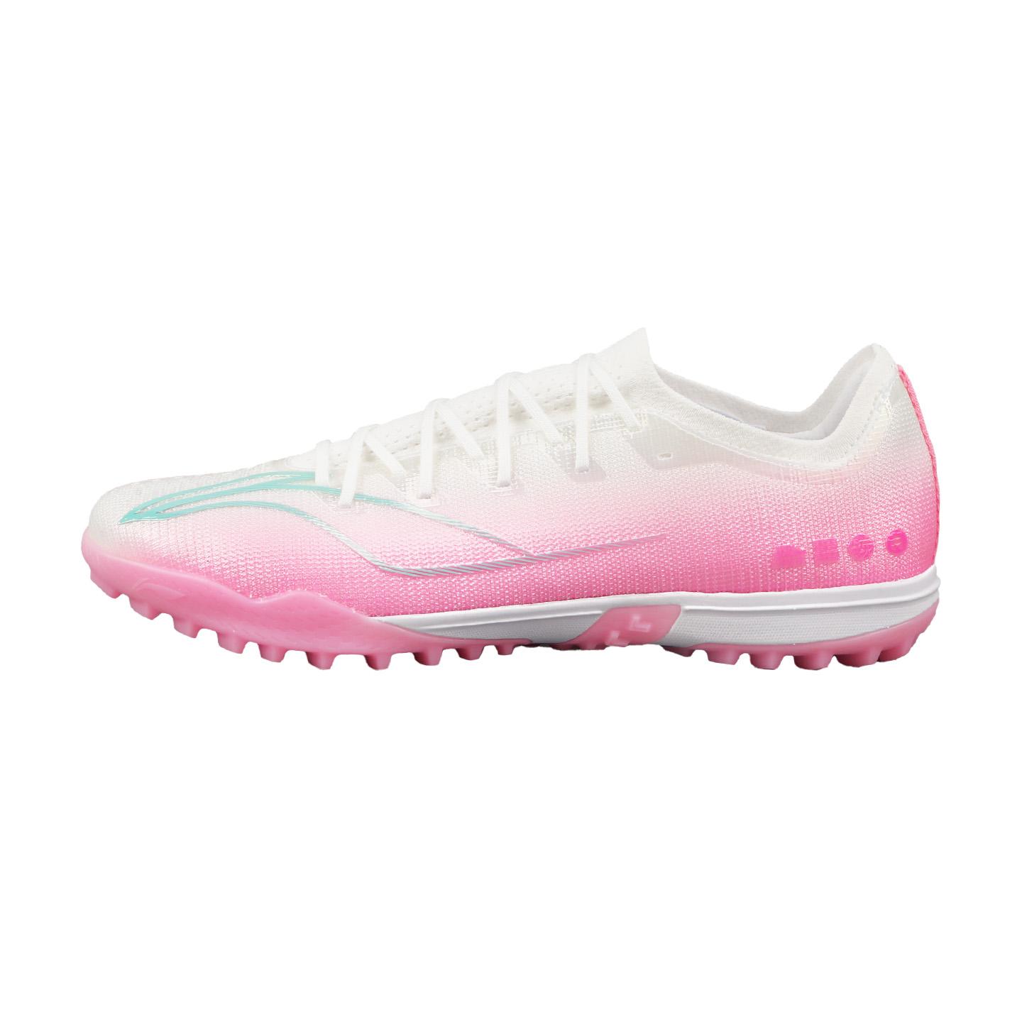 Li Ning Soccer Shoes Unisex Low Top White Pink YSTW0074 43.5