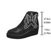 Retro Bestickte Plateau PU Leder Damen Stiefeletten Herbst/Winter Runde Zehen Keilabsatz Botas Reißverschluss hinten Gothic Schuhe