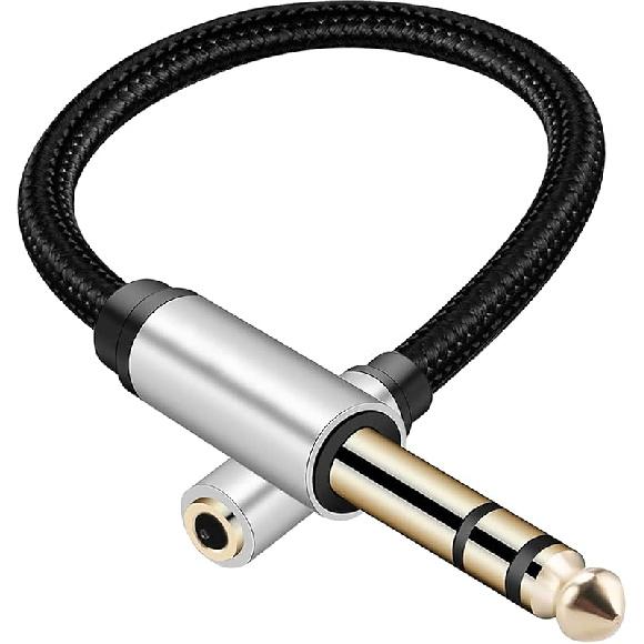 1/4 to 3.5mm Headphone Cable Adapter,TRS 6.35mm Female to 3.5mm Male 1/8 to 1/4 Stereo Audio Adapter,for Headphone, Amplifiers, Guitar, Amp etc.