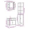 3 Piece Bathroom Furniture Set Smoked Oak Wood Based Material