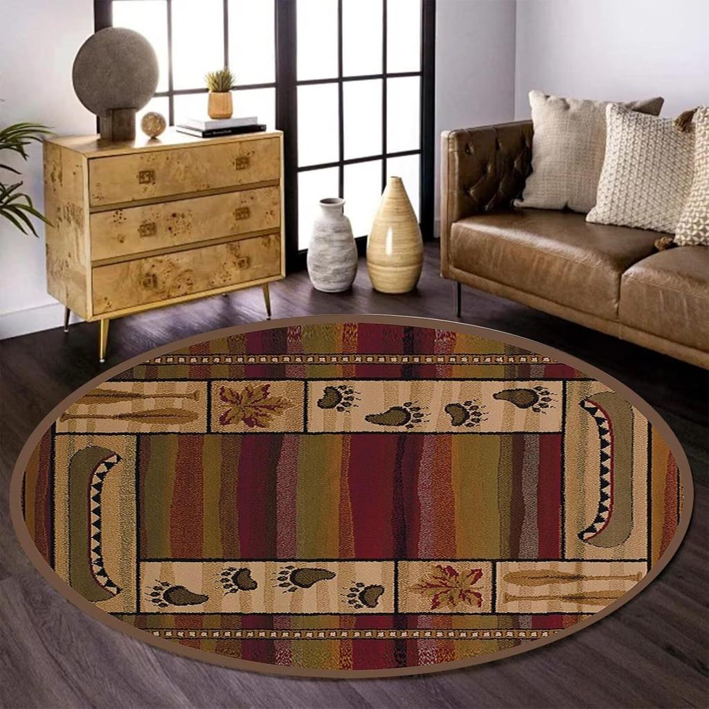 Retro American Carpet Round Chair Carpet Bedroom Bedside Stain Resistant Water Absorbing Carpet