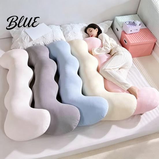 Body Support Cushion Cooling Pillow for Adults & Side Sleepers Breathable L-Shaped Long L Shaped Hugging Pillow Full Leg with Removable Cover