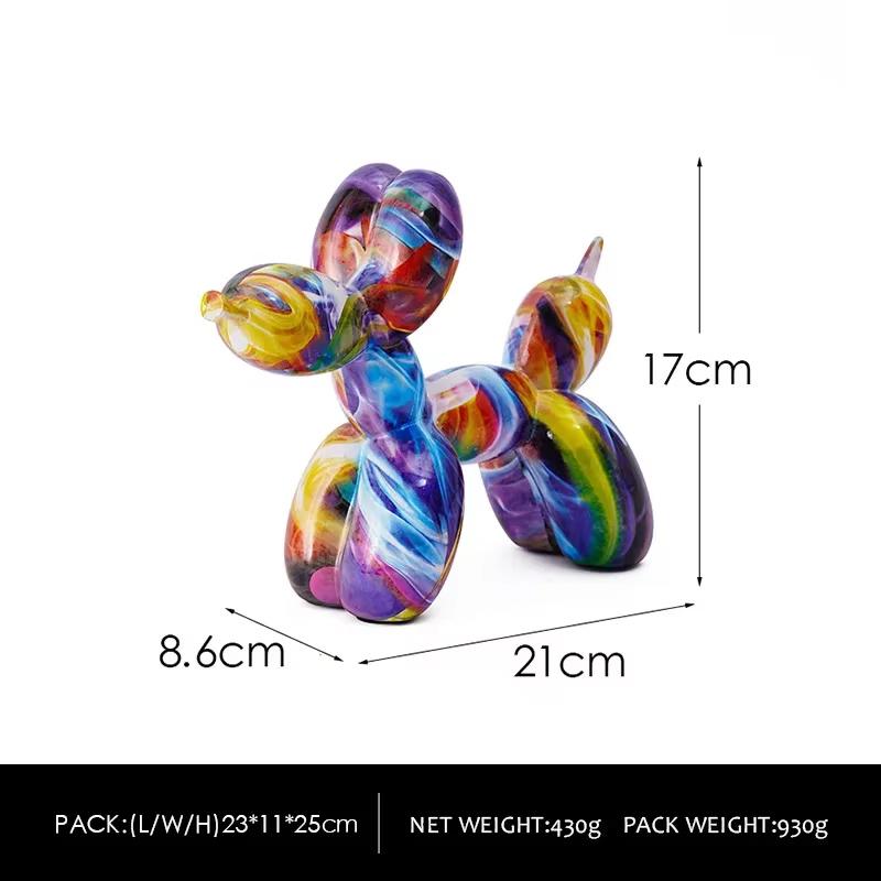 Resin Graffiti Balloon Dog Figurines Art Animals Statue Crafts Decor Item for Interior Home Desktop Decoration Painting Colorful