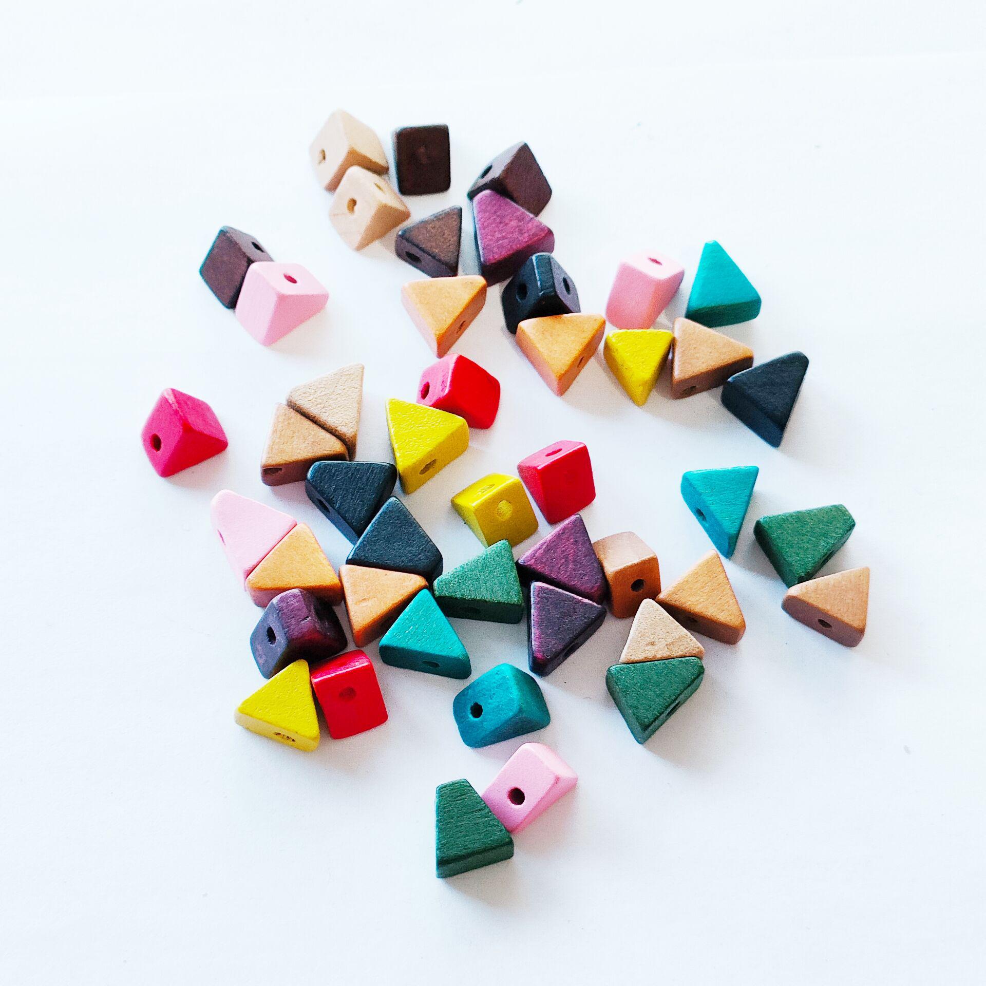 

Барвисті дерев яні сережки-пусети у формі трикутників 11 мм Ювелірні аксесуари 11mm