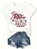Dr Pepper Graphic Tee Soft and Breathable T-shirt with Round Neck and Regular Fit for Women CModa Polyester Blend