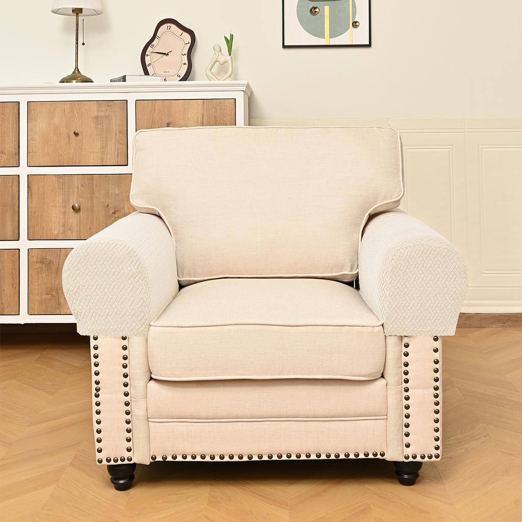2pcs/1set Modern Simple Household Sofa Armrest Gloves Thickened Anti-dirty Home Fabric Protective Cover Simple Solid Colour