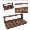 Case Display Organizer, Locking Jewelry Watches Holder, Men's Storage Boxes Holder Large Brown