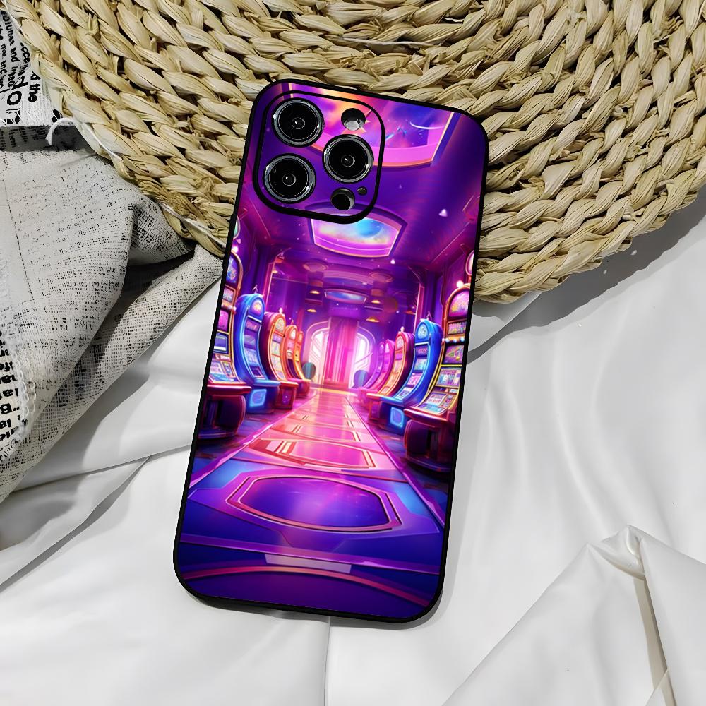 Dice Poker Casino Phone Case for iphone 16 15 Pro 14 13 Mini 11 12 Max Xr X Xs 7 8 Plus Black soft shell Cover