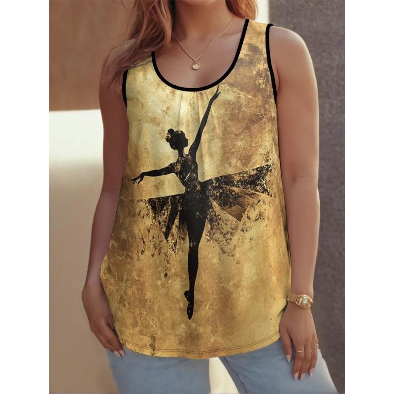 Summer Women's Sleeveless Colorful Cute Print Vest Comfortable Soft Loose Fashionable Versatile Vest