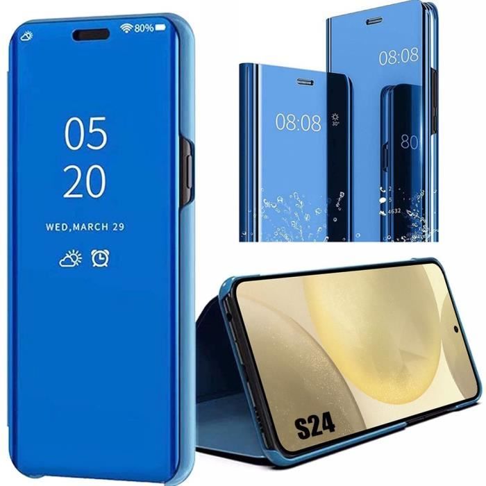 Coque - Samsung - Galaxy S24 - Effet Miroir - Fenêtre Translucide - Protection Renforcée