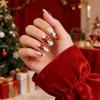 24PCS Artificial Nail Winter Snowflake Bows Design Artificial Nail For Professional Daily Use Manicure Fingernails