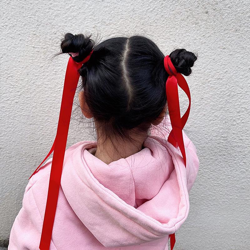 Nezha-Inspired Red Ribbon Hair Tie - Ge Manqi Style Competition Hair Accessory