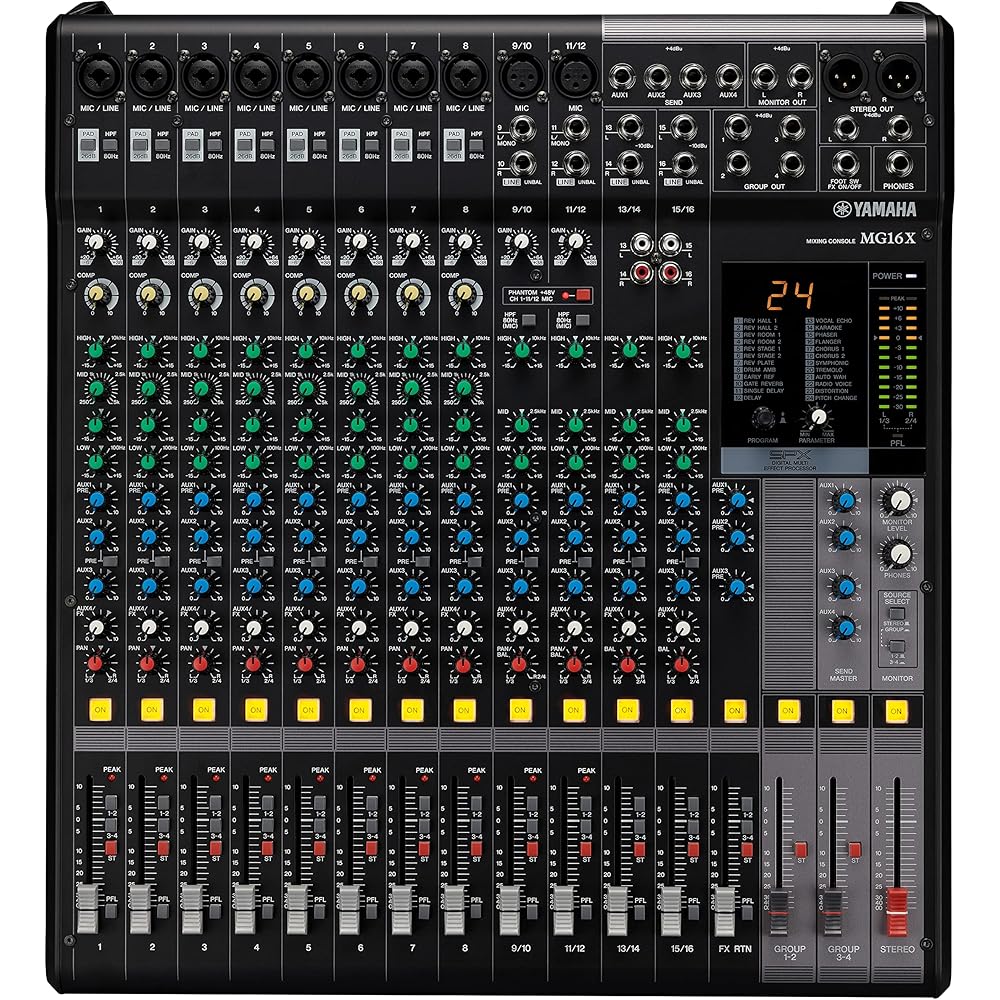 Yamaha YAMAHA 16-channel PA&SR mixing console with 24 digital effects, model without USB interfac...