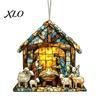 Unique Window Art for Bedroom Nativity Scene Sun Catcher, Stained Glass Effect Acrylic Suncatcher, Decorative Rainbow Prism Hanging Ornament