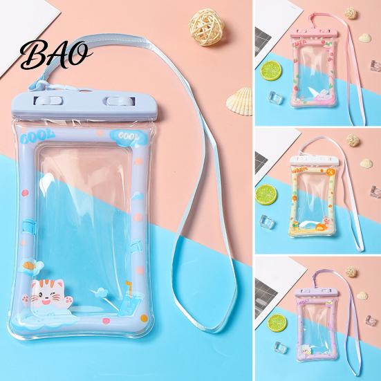 Protective Pouch for Beach Cute Waterproof Phone with Floating Airbag And Lanyard, Clear PVC Cellphone Dry Bag Swimming Cell Pool, Sensitive