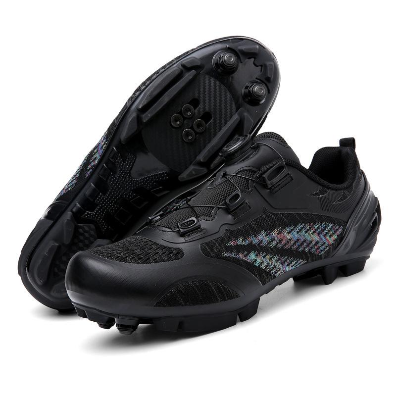 Foreign trade mesh breathable bicycle shoes cycling shoes men and women road bike lock shoes mountain bike shoes
