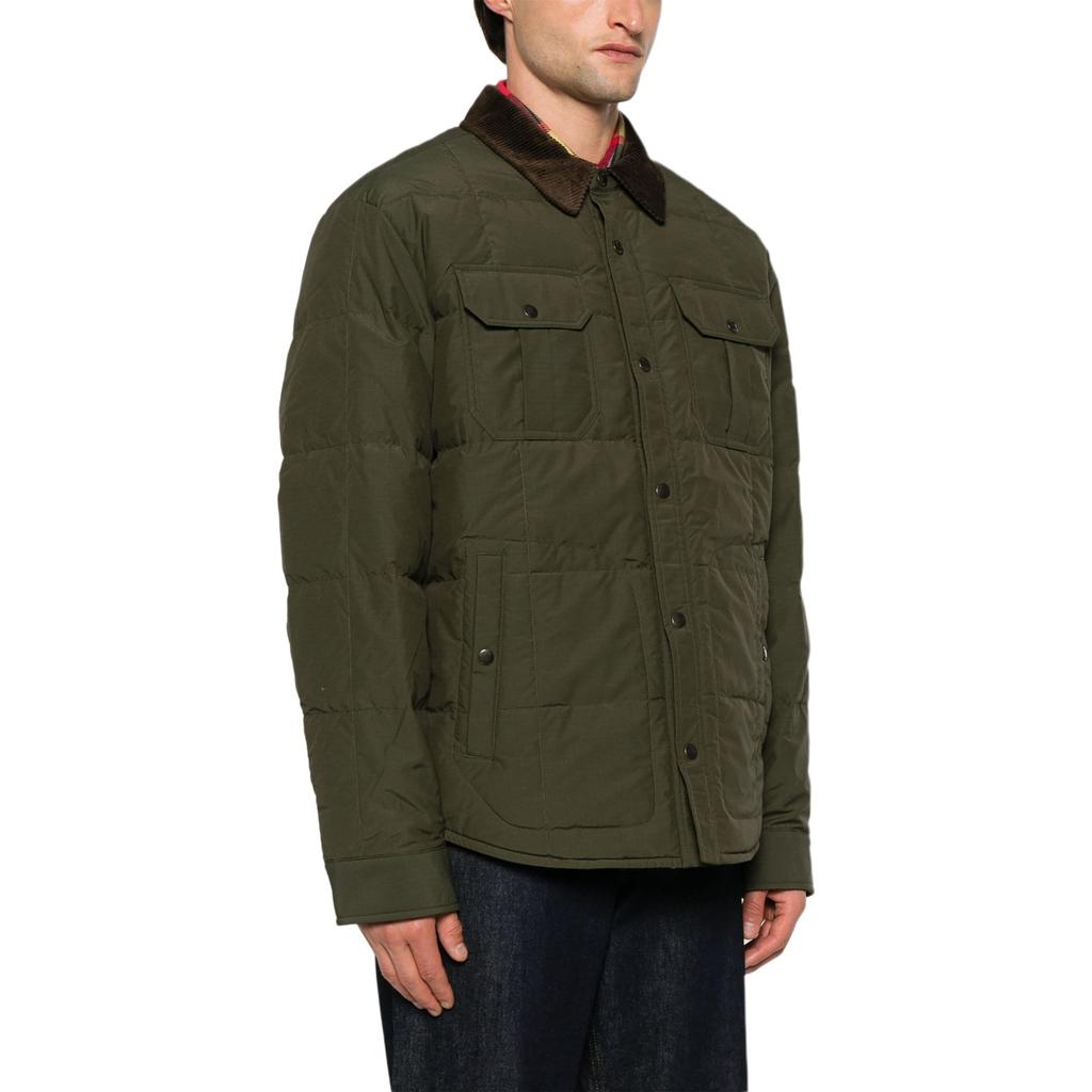 Polo Ralph Lauren Solid Color Single-Breasted Waterproof Long Sleeve Down Jacket Men outerwear Dark-Green 710939330-001