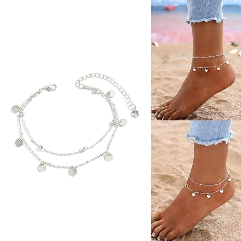 Comfortable Wear Adjustable Alloy Anklet for Women Featuring Layer Chains Butterfly Charm Beachwear Jewelry Gifts