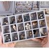 Portagioie in velluto Scatola regalo Portaoggetti portatile per bracciali, anelli, orecchini, collane, con decorazione a fiocco e interno floccato
