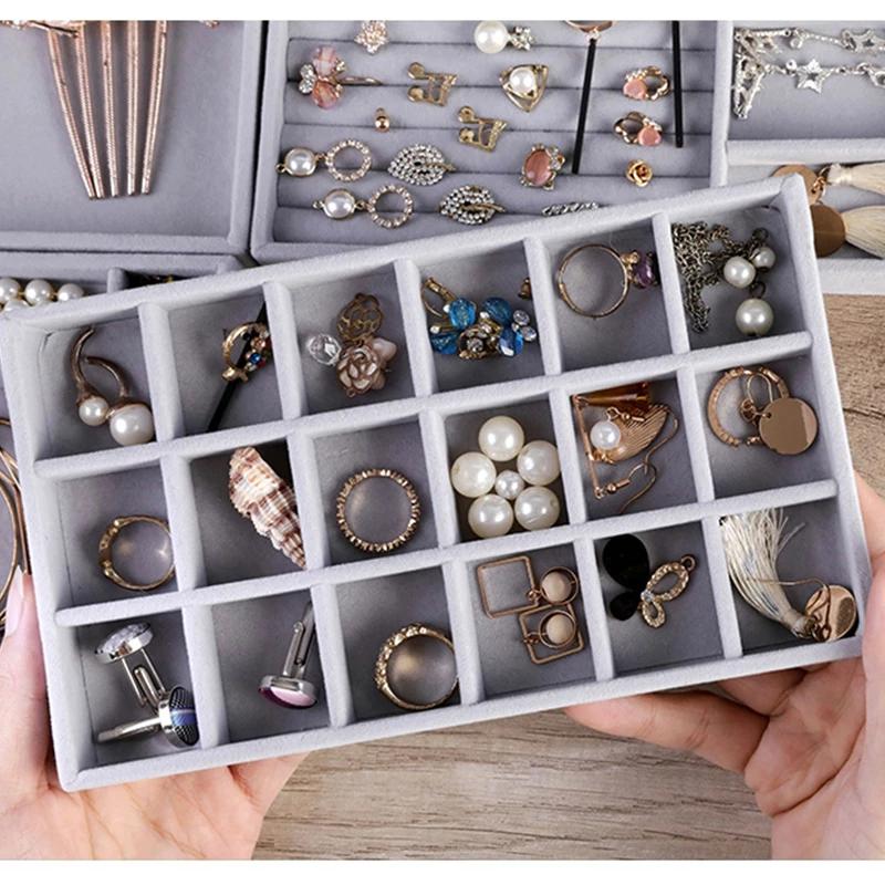 Portagioie in velluto Scatola regalo Portaoggetti portatile per bracciali, anelli, orecchini, collane, con decorazione a fiocco e interno floccato
