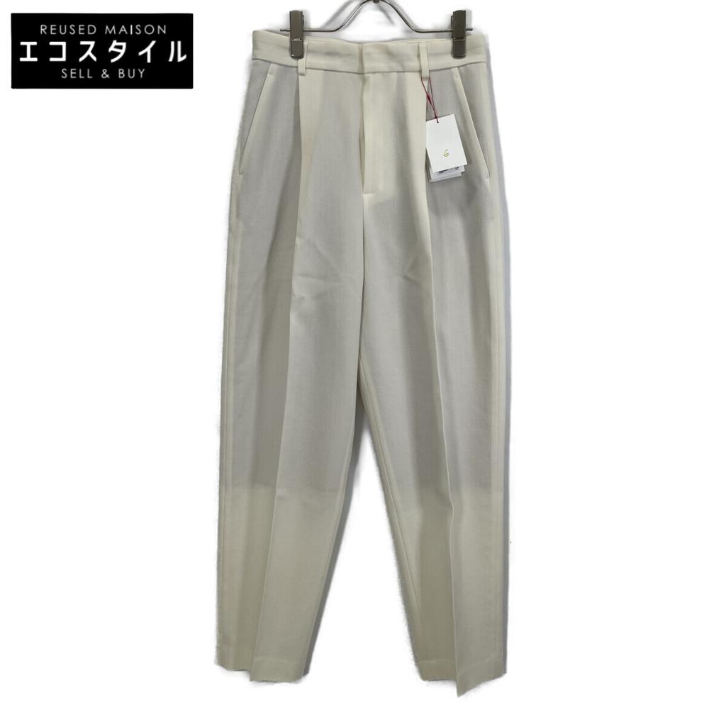 6 ROKU White Wool KARSEY PANTS Slacks Bottoms 38 whiteUsed