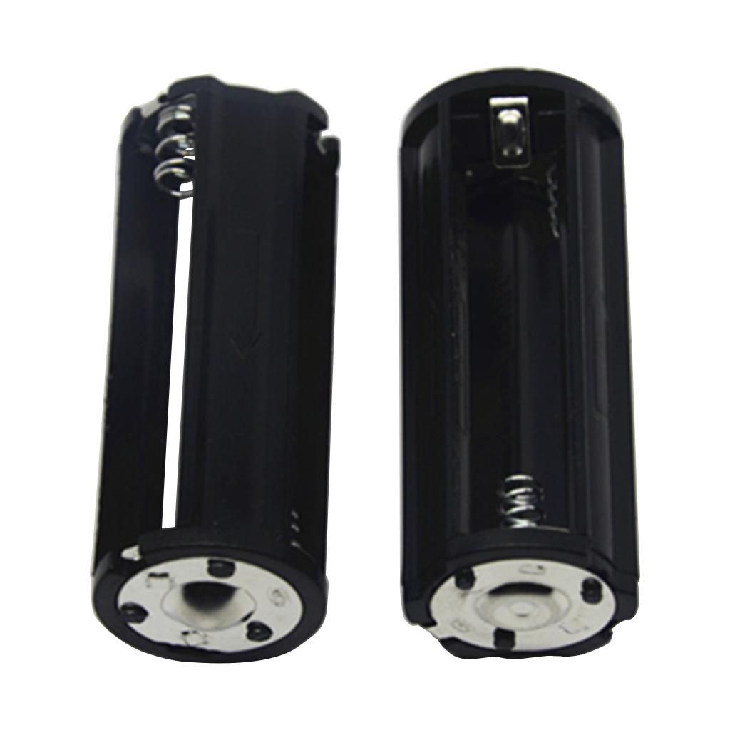 Taschenlampen-Lampen-Adaptergehäuse-Konverter, 2 Stück Batteriehalter, schwarz, zylindrisch, AAA-Kunststoff, Batteriehalter, Adaptergehäuse