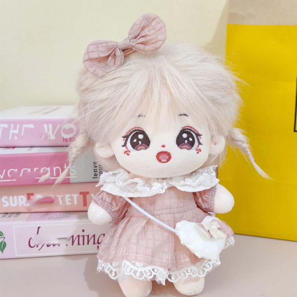 Cute Princess Dress Bow Hair Accessories Printing Clothes  20cm Cotton Doll/EXO Idol Dolls