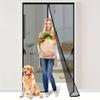 Self Sealing Magnetic Screen Door Heavy Duty Breathable Mosquito Net Curtain Vertical Dense Striped Soft Net Insect Door Screen
