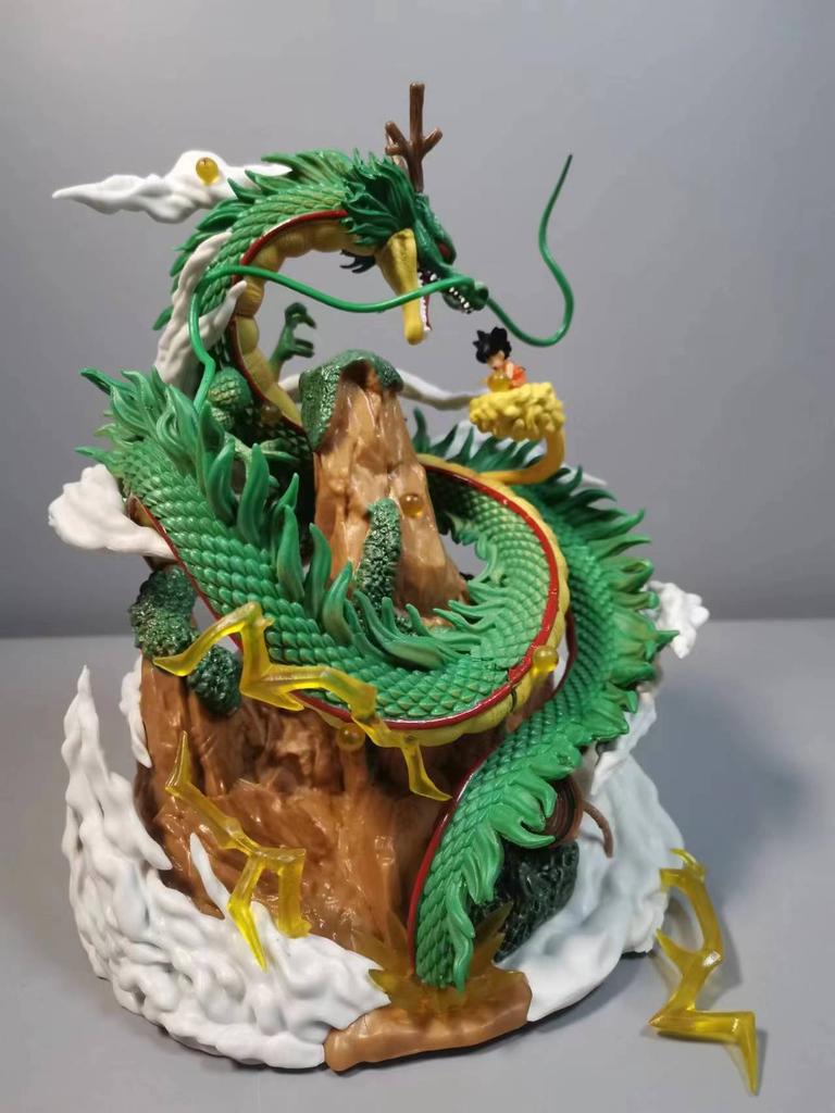 Anime Drogan Boll Z Shenron Figur Med Barn Gocool Figurin Pvc Actionfigurer Gk Statue Dbz Shenlong Samlemodell Leker Gaver