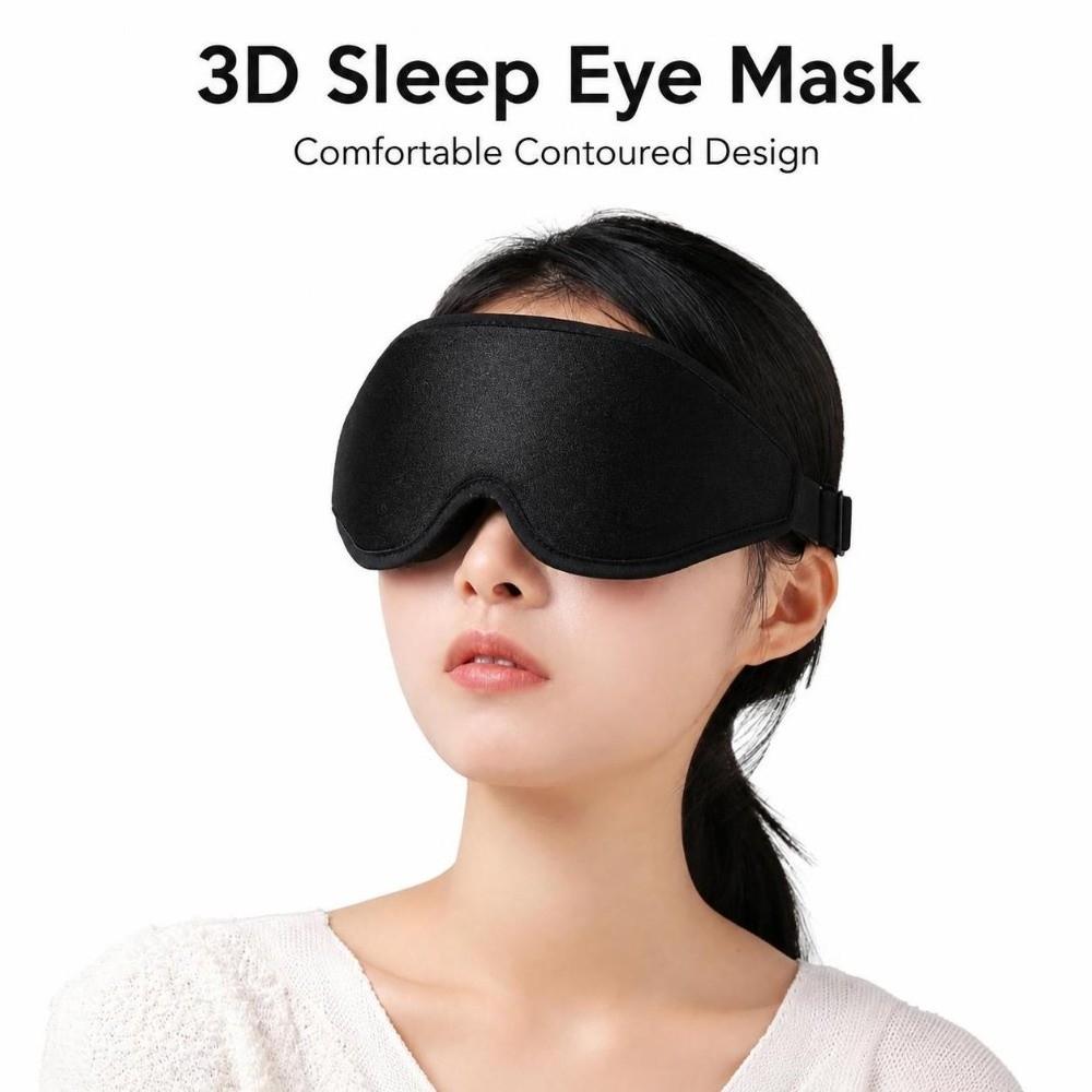 Masque de Sommeil Profond 3D en Mousse à Mémoire Zéro Pression Cache-Yeux Bandeau de Sommeil Voyage Yoga Siestes