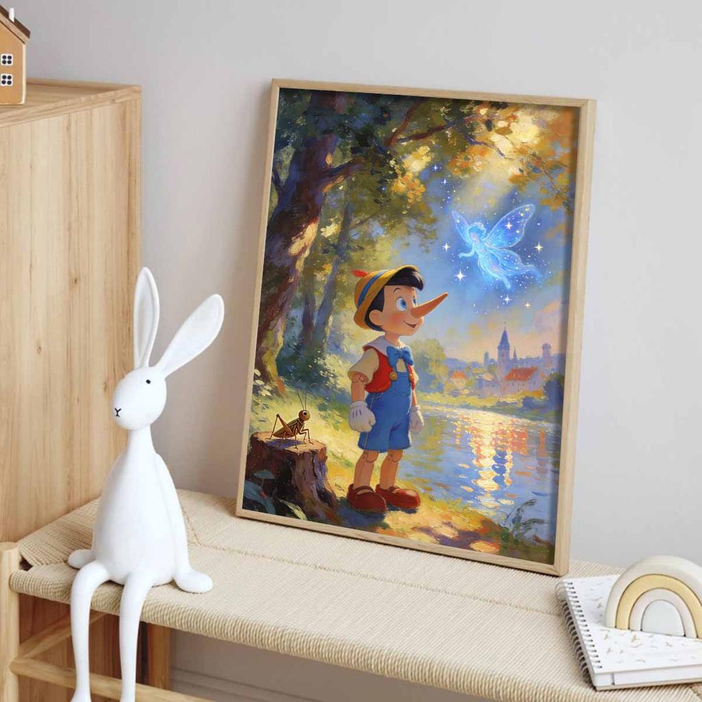 Disney Diamond Painting Set Pinocchio and Fairy Handmade Cross Stitch DIY Diamond Art Home Bedroom Wall Decor Gift