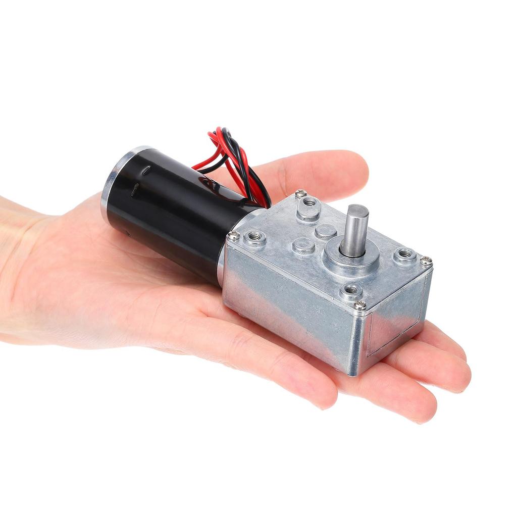 uxcell DC 12V High Torque Turbine Worm Gear 8mm 12 RPM with for Electric Fireplaces Motor, Shaft, Wire,