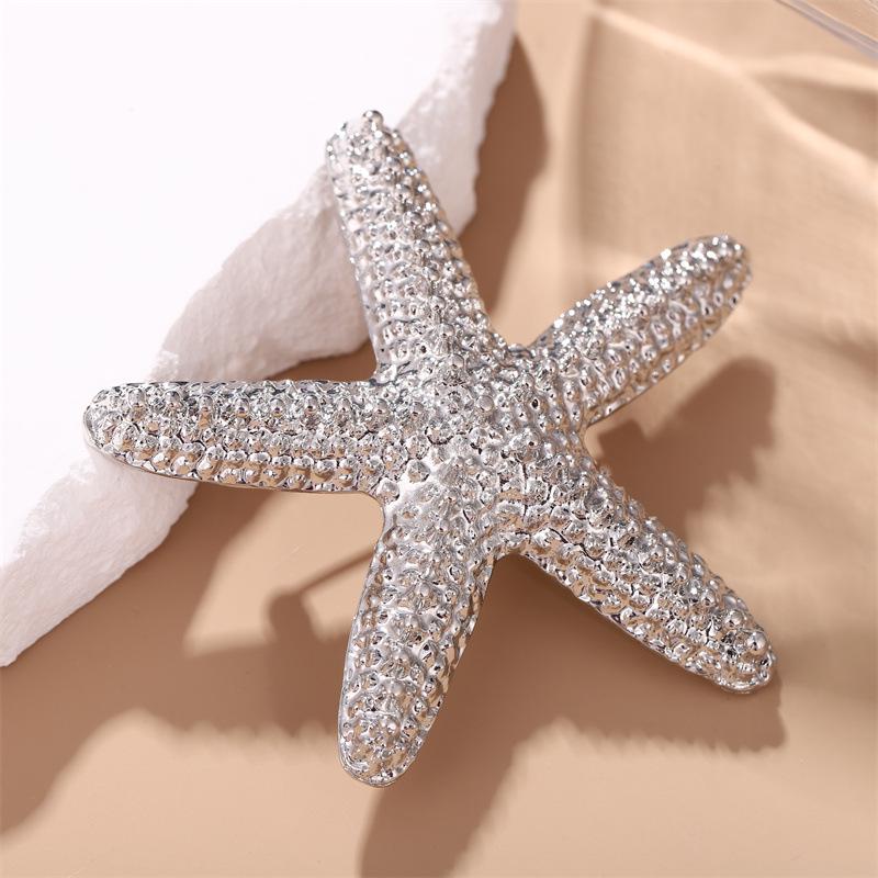 

Electroplated Starfish Brooch - Marine Life Outerwear Pin Accessory серебряный