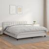 3141132 vidaXL Divan Bed with Mattress White 160x200cm Faux Leather