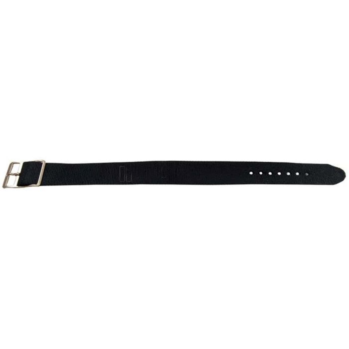 Bracelet montre - MY-MONTRE - 16mm - Nylon noir - Boucle or &amp; inox - Tailles 8-20mm