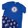 Chelsea FC Men's Crest Short-Sleeved Long Pyjama Set