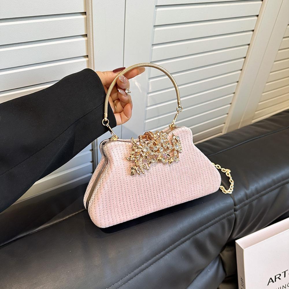 

Квадратная Вечерняя Сумка-Клатч Роскошная Свадебная Сумка Элегантная Сумка на Запястье Вечеринка розовый
