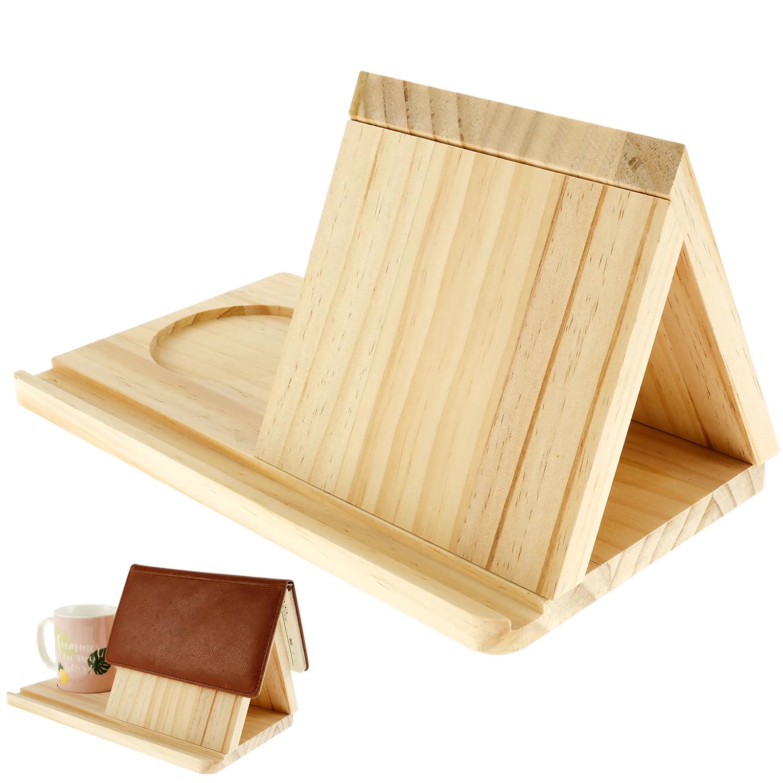 Portable Reading Stand Books Stand Book Rest Shelf Wooden Triangle Book Holder Bookshelf for Tablet Bookcase Organizer